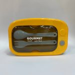 ظرف غذا مستطیلی سوپاپ دار gourmet- زرد سورمه ای