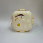 ظرف غذا مربع delicious - سفید فانتزی