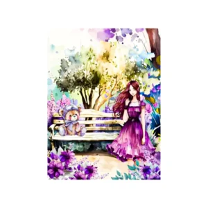نقاشی الماسی 50*40 دختر نیکت خرس