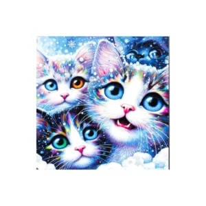 نقاشی الماسی 40*40 طرح بچه گربه ها