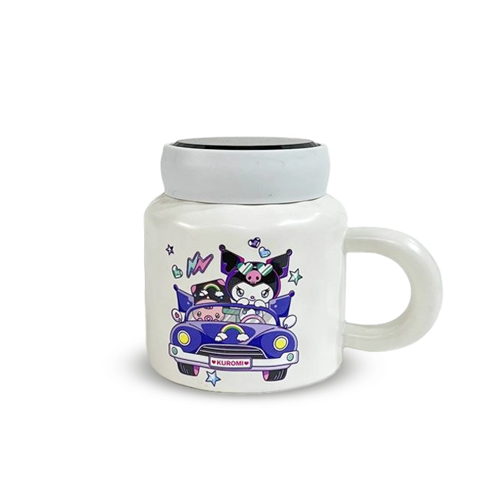 ماگ درب آینه سفید کرومی پهن