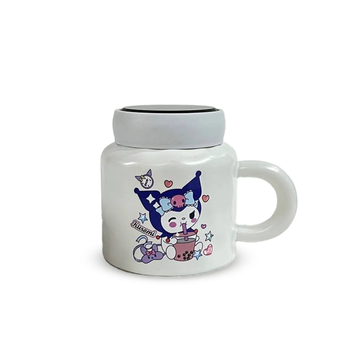 ماگ درب آینه سفید کرومی پهن