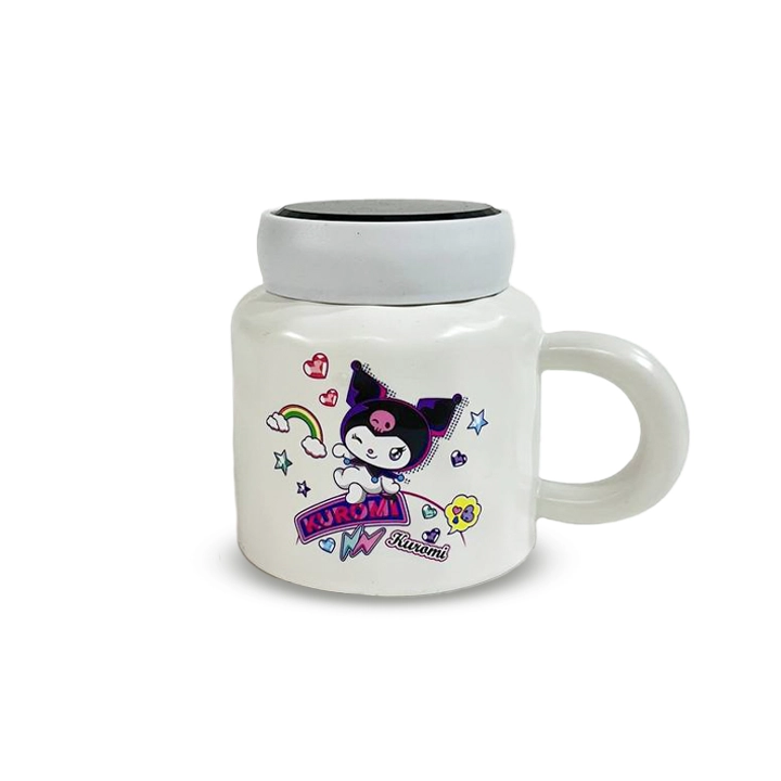 ماگ درب آینه سفید کرومی پهن