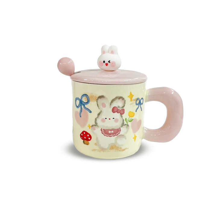 ماگ درب عروسک خرگوش دسته ضخیم