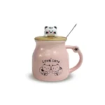 ماگ درب چوبی گربه دسته پنجه برجسته