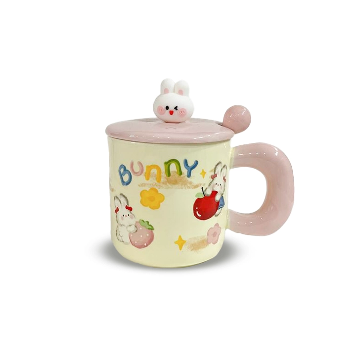 ماگ درب عروسک خرگوش دسته ضخیم