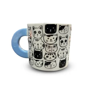 ماگ طرح سگ گربه دسته رنگی