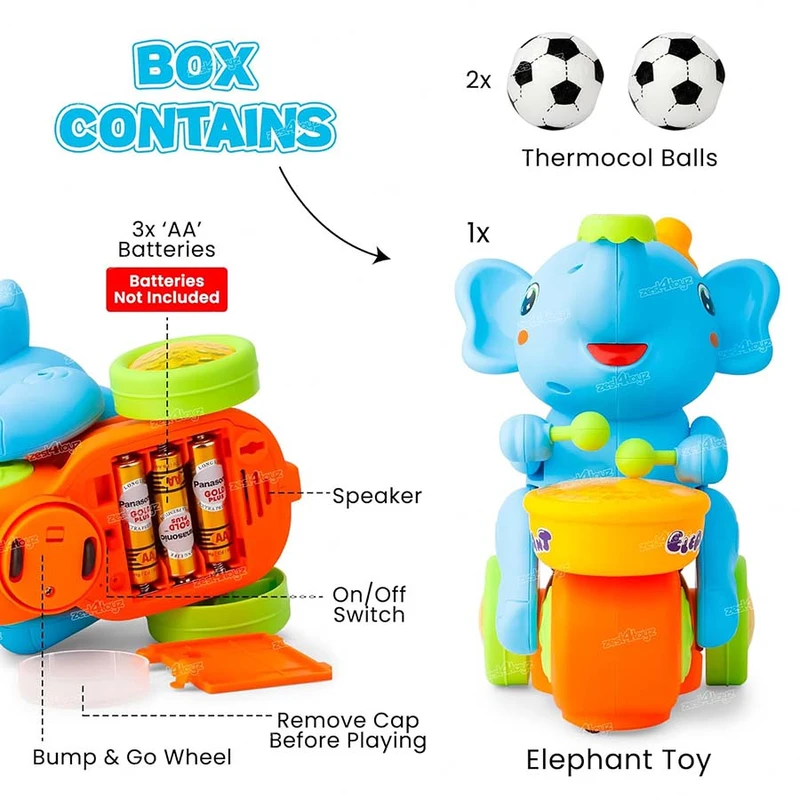 اسباب بازی فیل طبل زن موزیکال 664 b