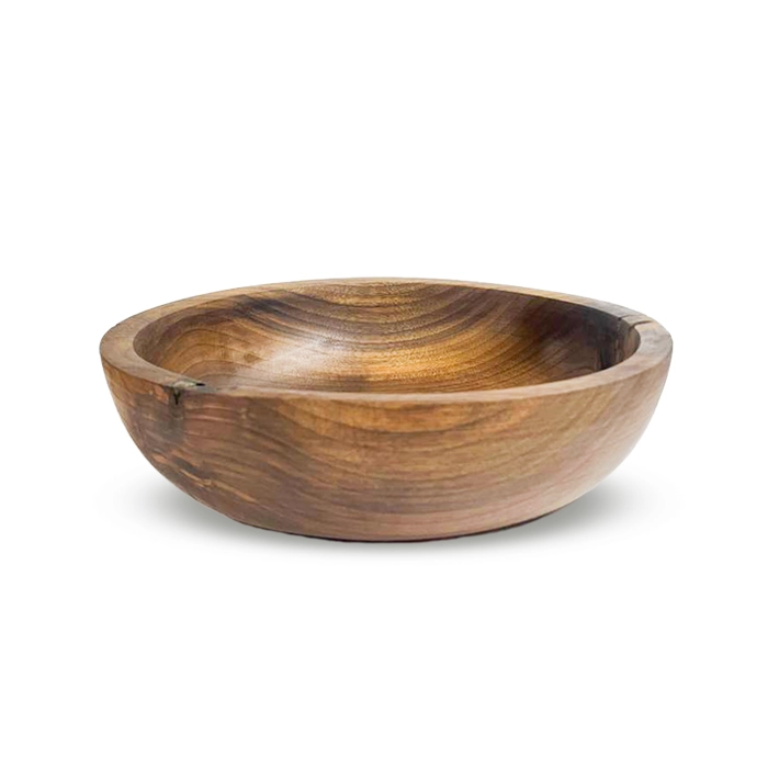 کاسه چوبی مینیمال تیره گردو