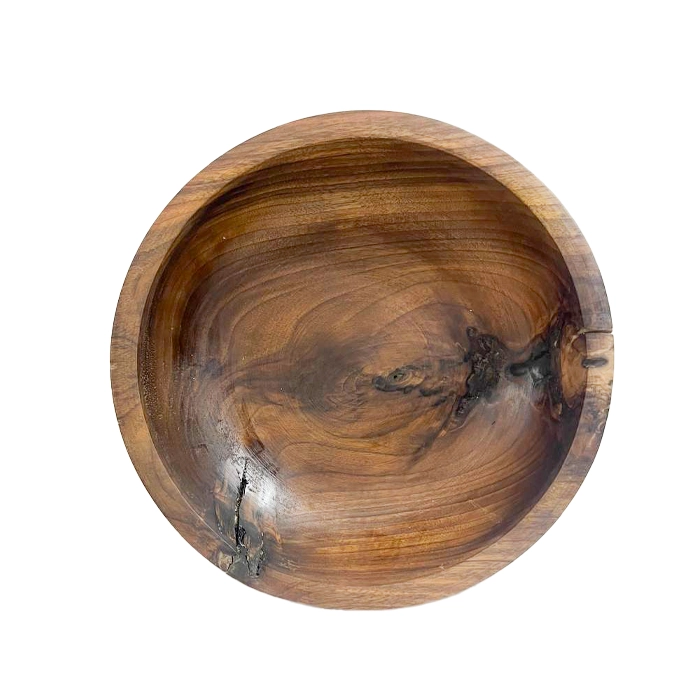 کاسه چوبی مینیمال تیره گردو