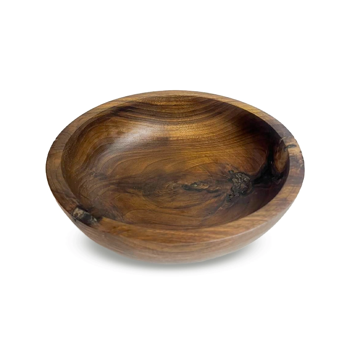 کاسه چوبی مینیمال تیره گردو