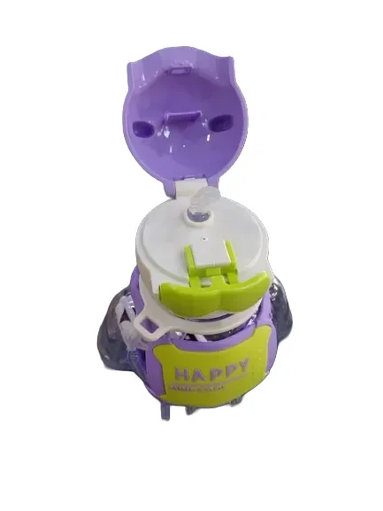 قمقمه نی دار خرسی کوله سیلیکونی-بنفش