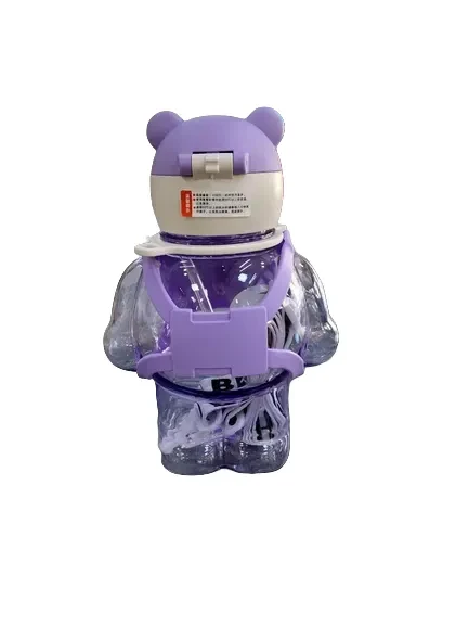 قمقمه نی دار خرسی کوله سیلیکونی-بنفش