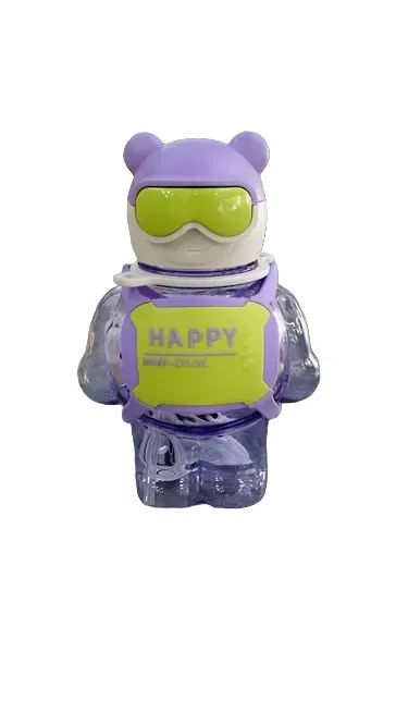 قمقمه نی دار خرسی کوله سیلیکونی-بنفش