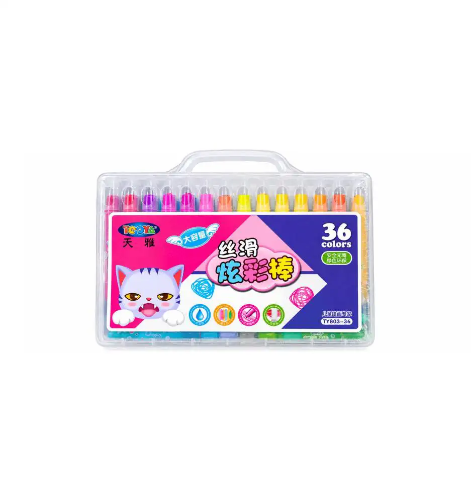 پاستل پیچی ۳۶ رنگ جعبه طلقی کد TY803-36